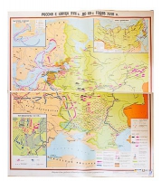 Учебная карта "Россия с конца XVII в. до нач. 60-х г.г. XVIII в." 1100*1400 мм (матовое, 2-стороннее лам.) - «globural.ru» - Ангарск