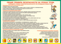 Таблица Общие правила безопасности на уроках труда 1000*1400 винил	  - «globural.ru» - Ангарск