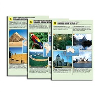 Комплект таблиц по географии раздаточных "Уникальные объекты южных материков" (цвет, лам, А4, 12 шт.) - «globural.ru» - Ангарск