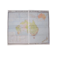 Учебная карта "Австралия и Новая Зеландия" (экономическая) 1100*1340 мм (матовое, 2-стороннее лам.) - «globural.ru» - Ангарск
