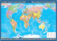 Настенная политическая карта мира с флагами на английском языке - «globural.ru» - Ангарск