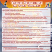 Стенд "Техника безопасности на уроках биологии" (вариант 1) - «globural.ru» - Ангарск