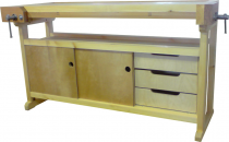 Верстак деревянный столярный Школьный (сосна) с тумбой Практик - «globural.ru» - Ангарск