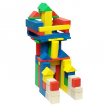 Конструктор деревянный "Строитель" цветной - «globural.ru» - Ангарск
