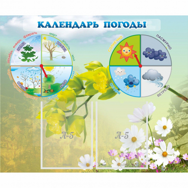 Стенд "Календарь погоды" с 2 карманами - «globural.ru» - Ангарск