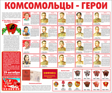 Тематический стенд "Комсомольцы-герои" - «globural.ru» - Ангарск